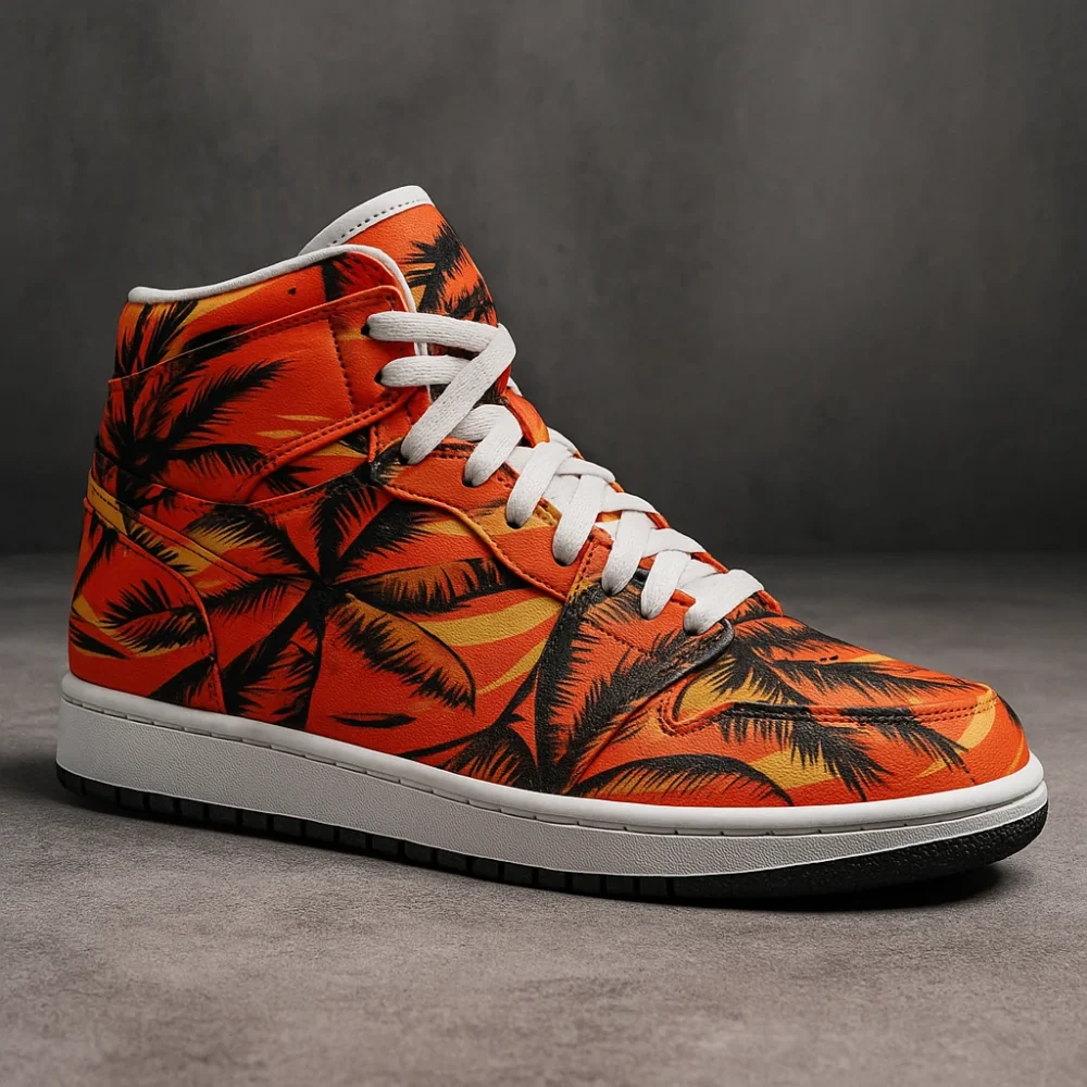 Blazing Tropics High-Top Sneakers – Heat, Color, and Island Soul
