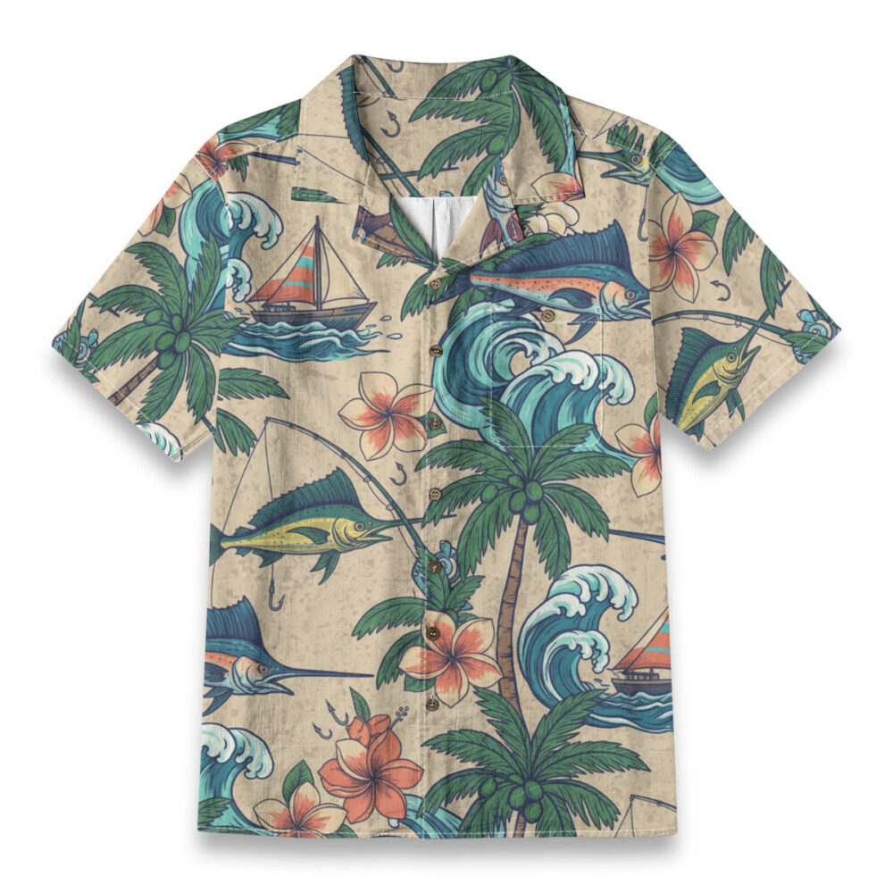 Old Salt Chasing the Blue Marlin Aloha Shirt