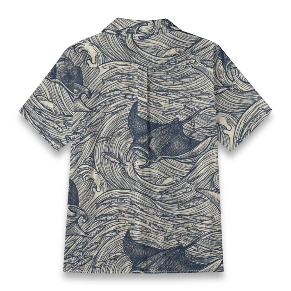 Wings Out Riding the Tidal Swell Hawaiian Shirt – Back View