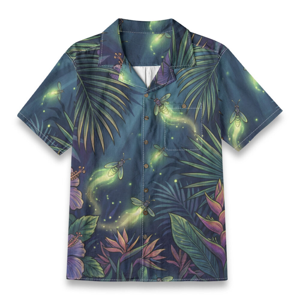 Catching Light in the Dark Jungle Tropical Shirt